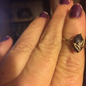 10 k ladies black oynx ring